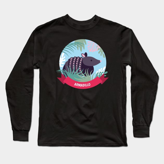 Cute Armadillo Long Sleeve T-Shirt by TomCage